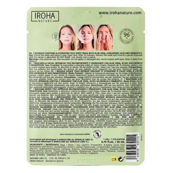 <span class="notranslate">IROHA TISSUE MASK</span> moisturizing aloe + green tea + ginseng + HA 1 u