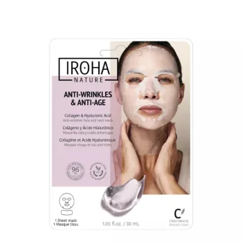 IROHA 100% COTTON FACE & NECK MASK collagen-antiage 1 u IROHA 100% COTTON FACE & NECK MASK collagen-antiage 1 u