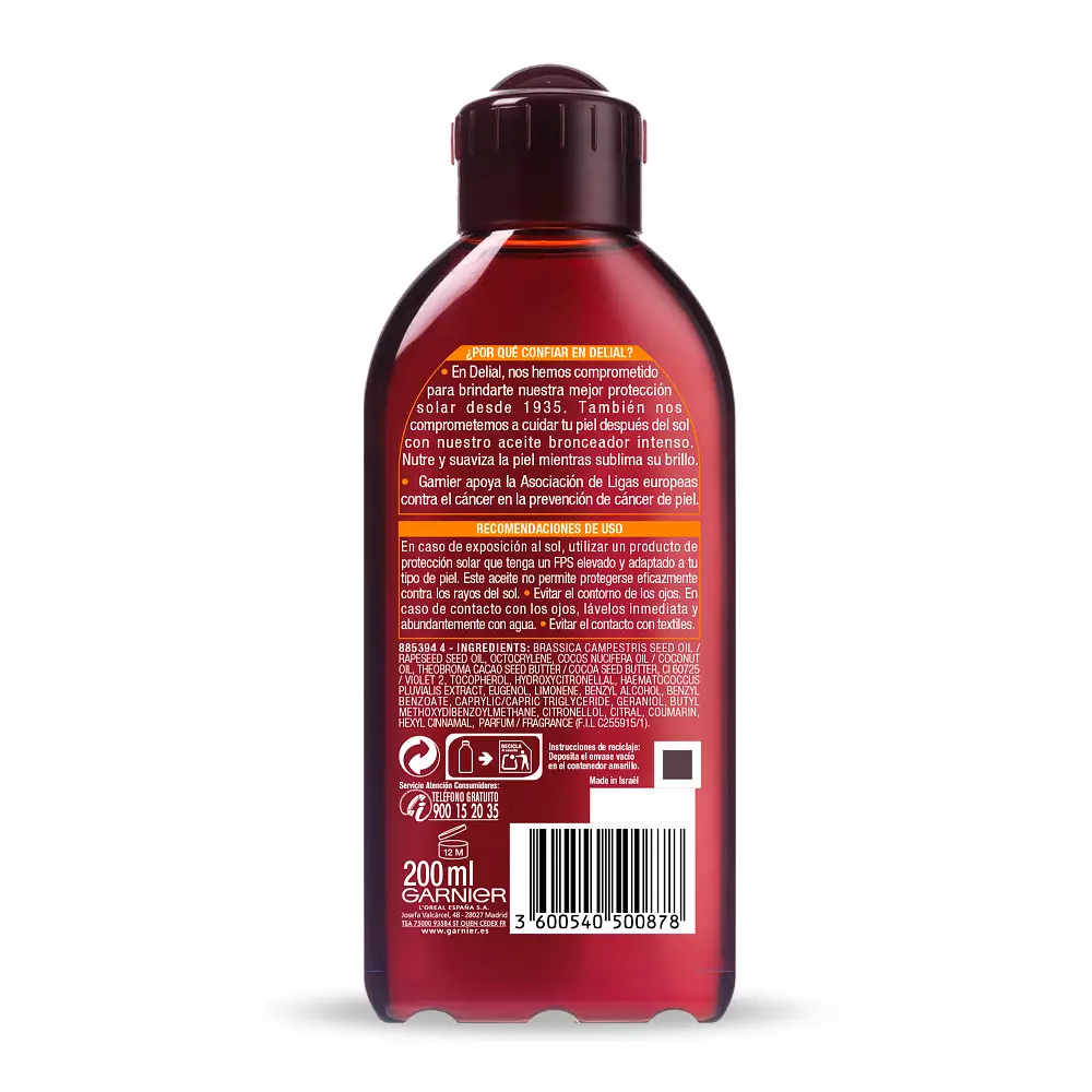 GARNIER IDEAL BRONZE oil bronceador intense 200 ml GARNIER IDEAL BRONZE oil bronceador intense 200 ml - Image 2