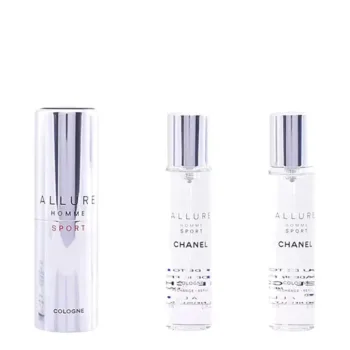 CHANEL ALLURE HOMME SPORT COLOGNESpray da viaggio Eau De Cologne e due ricariche 3 x 20 ml per uomo