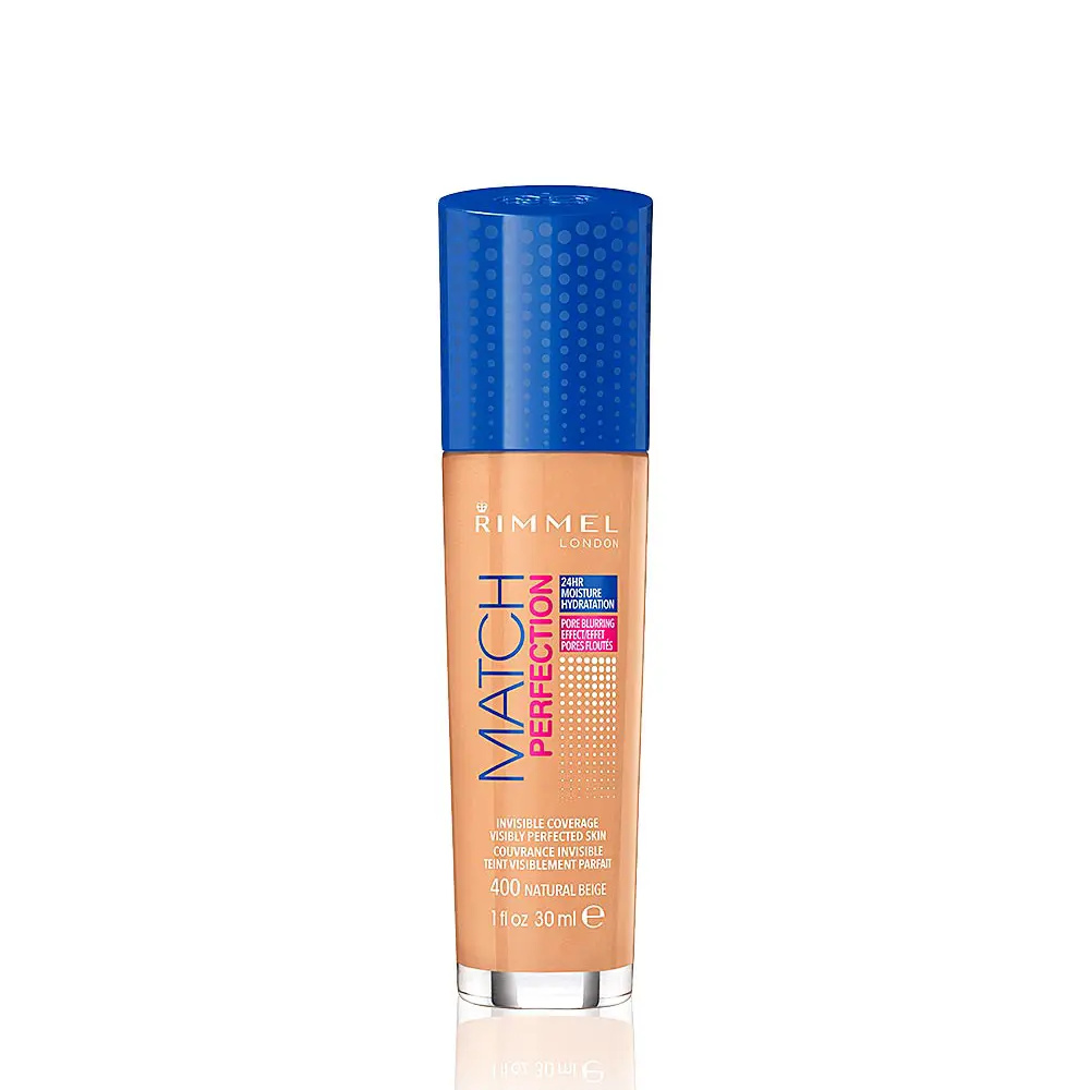RIMMEL LONDON MATCH PERFECTION foundation #400-natural beige RIMMEL LONDON MATCH PERFECTION foundation #400-natural beige