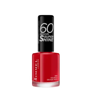 RIMMEL LONDON+ 60 SECONDS SUPER SHINE Nagellack Nr. 310 – Doppeldeckerrot, 8 ml