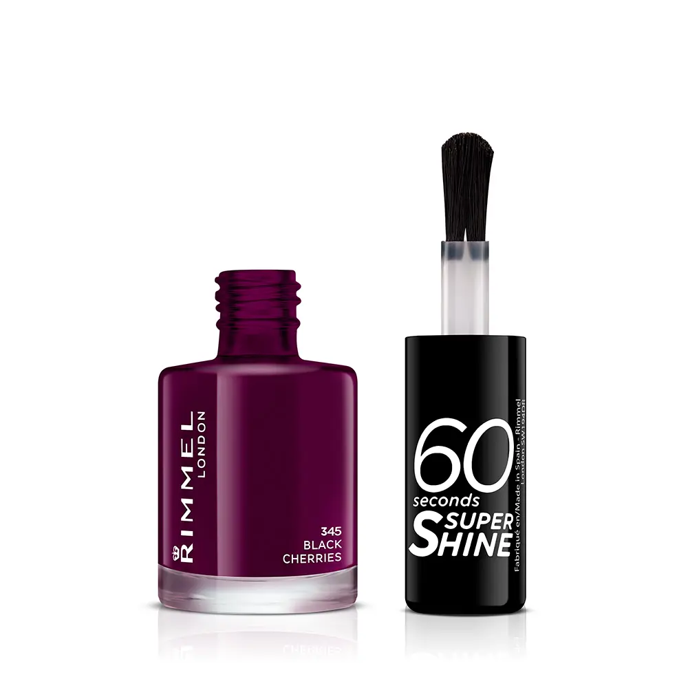 RIMMEL LONDON+ 60 SECONDS SUPER SHINE nail polish #345-black cherries 8 ml