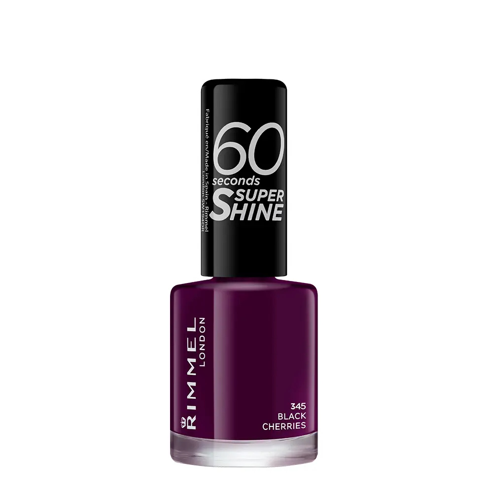 RIMMEL LONDON+ 60 SECONDS SUPER SHINE nail polish #345-black cherries 8 ml RIMMEL LONDON+ 60 SECONDS SUPER SHINE nail polish #345-black cherries 8 ml