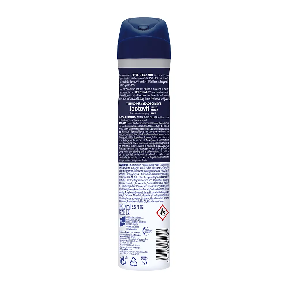 LACTOVIT LACTOVIT HOMBRE extra eficaz 48h deodorant spray 200 ml