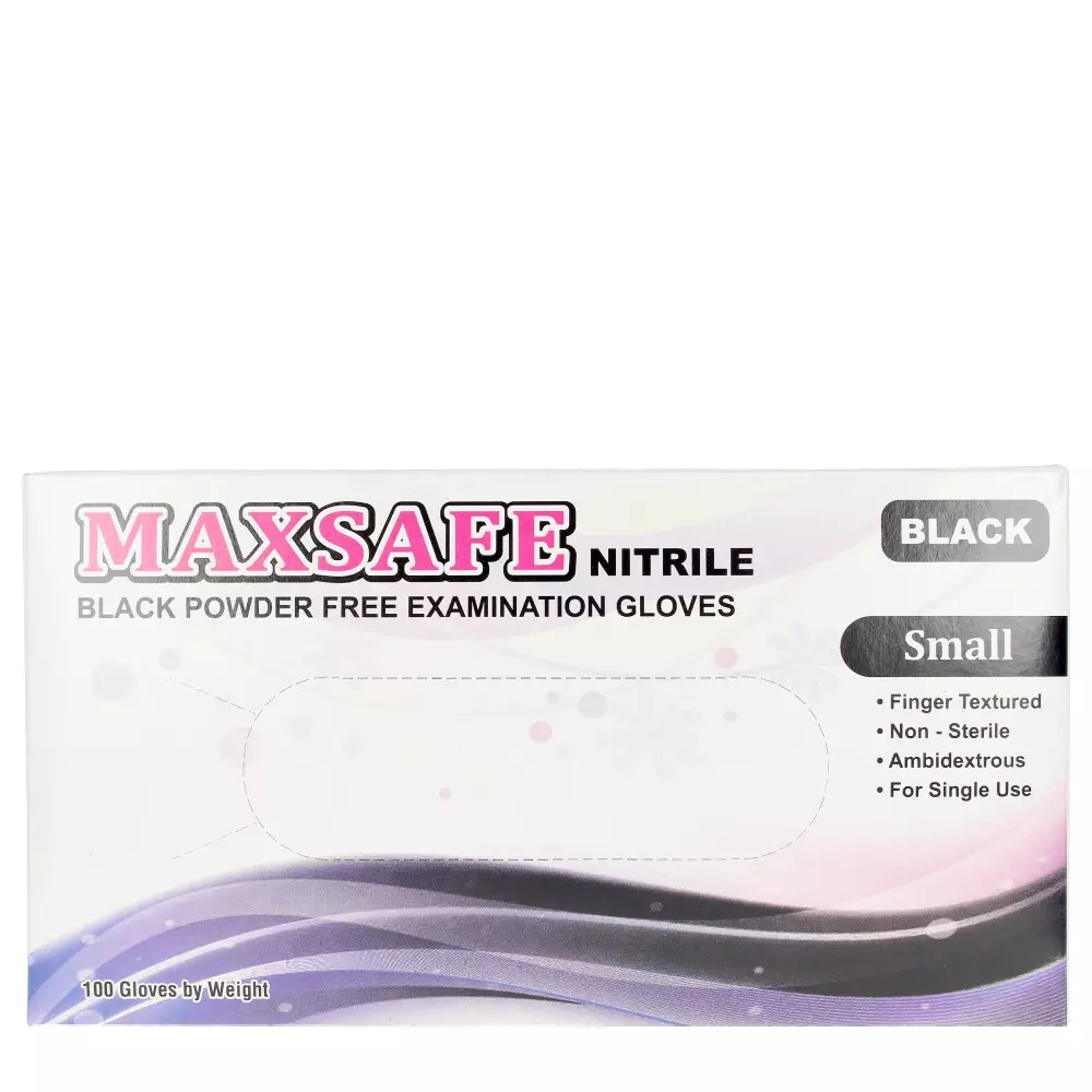 MAXSAFE MAXSAFE nitryl gloves size S #black 100 pz MAXSAFE MAXSAFE nitryl gloves size S #black 100 pz