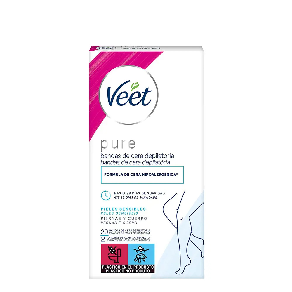 VEET BANDAS DE CERA PURE body sensitive skin 20 u VEET BANDAS DE CERA PURE body sensitive skin 20 u