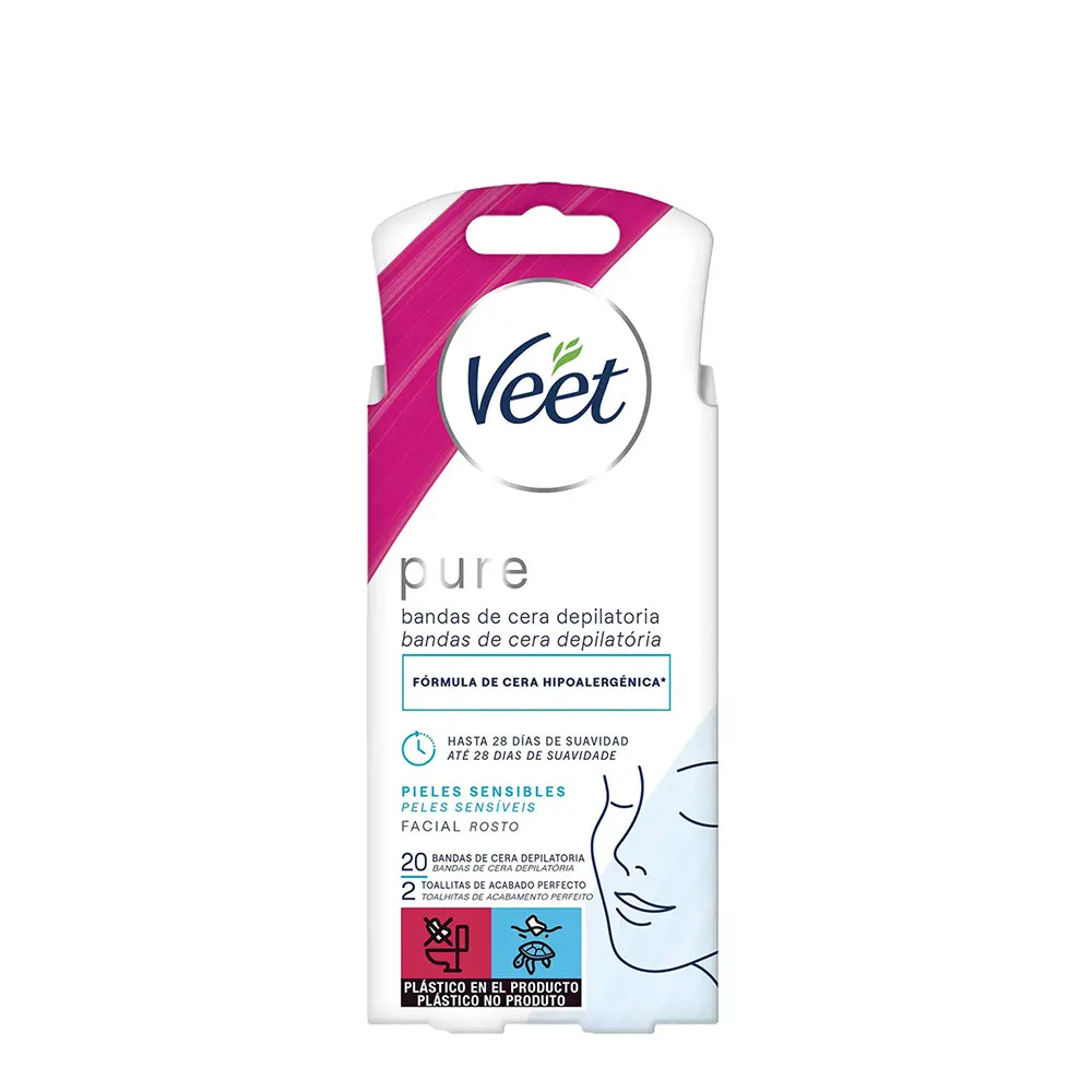 VEET BANDAS DE CERA PURE facial sensitive skin 20 u VEET BANDAS DE CERA PURE facial sensitive skin 20 u