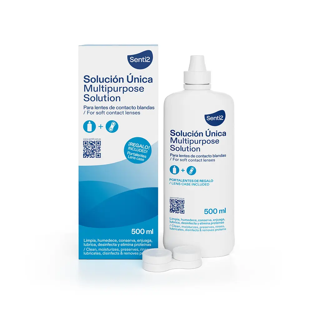 SENTI2 ONLY solution with hyaluronic acid + lens holder 500 ml