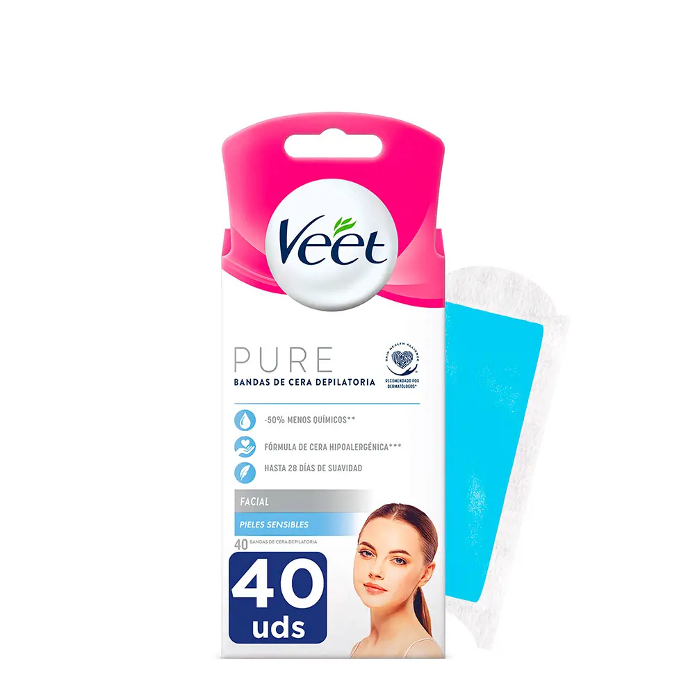 VEET PURE WAX BANDS sensitive skin facial 40 u VEET PURE WAX BANDS sensitive skin facial 40 u