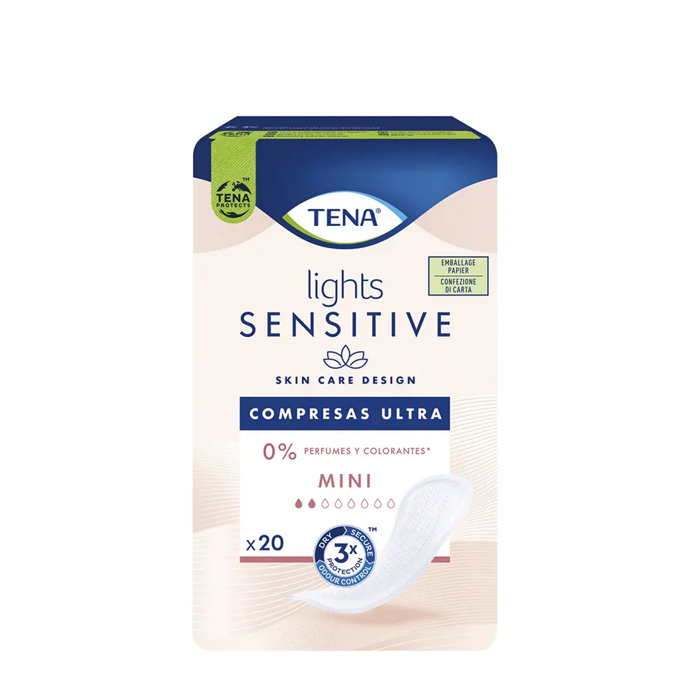 TENA LADY TENA LIGHTS ultra sensitive mini compresses 20 u TENA LADY TENA LIGHTS ultra sensitive mini compresses 20 u