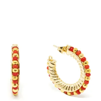 SHABAMA ETHIOPIA RED 2CM earrings #shiny gold 1 u
