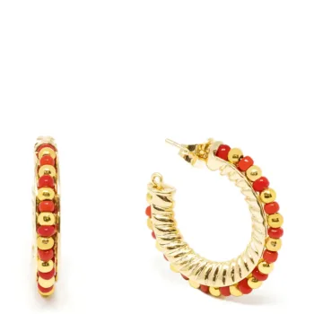 SHABAMA ETHIOPIA RED 3CM earrings #shiny gold 1 u