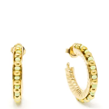 SHABAMA ETHIOPIA GREEN 2CM earrings #gold glitter 1 u