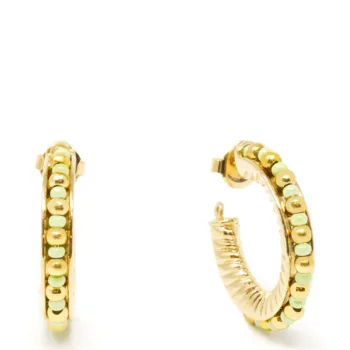 SHABAMA ETHIOPIA GREEN 3CM earrings #gold glitter 1 u
