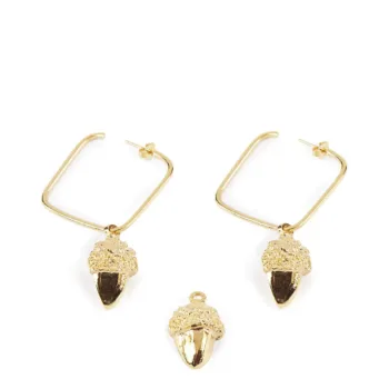 SHABAMA SQUARE ACORN earrings #shiny gold 1 u