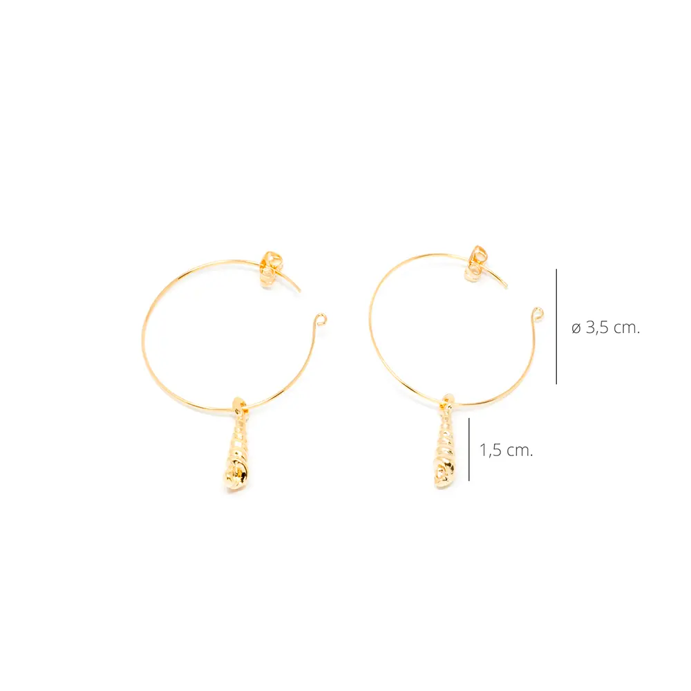 SHABAMA AGULLA earrings #gold glitter 1 u