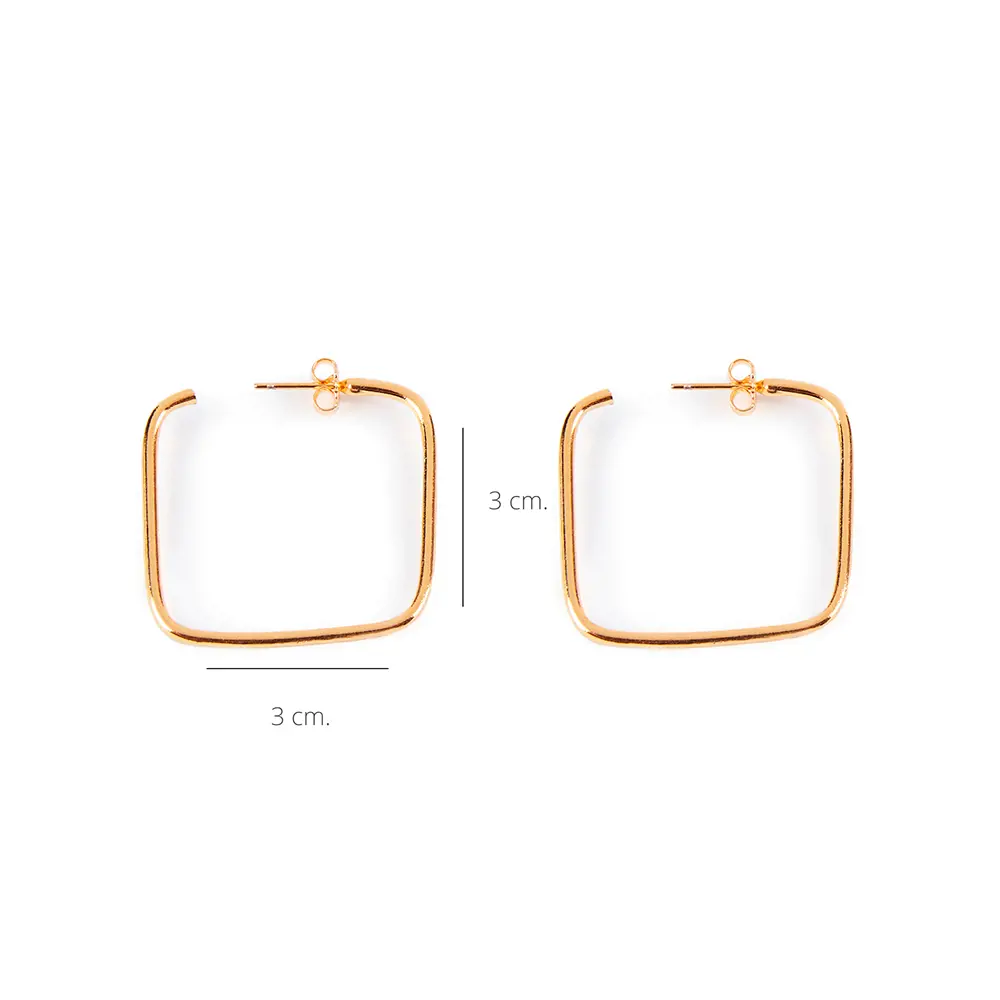 SHABAMA MOORE SQUARES earrings #shiny gold 1 u