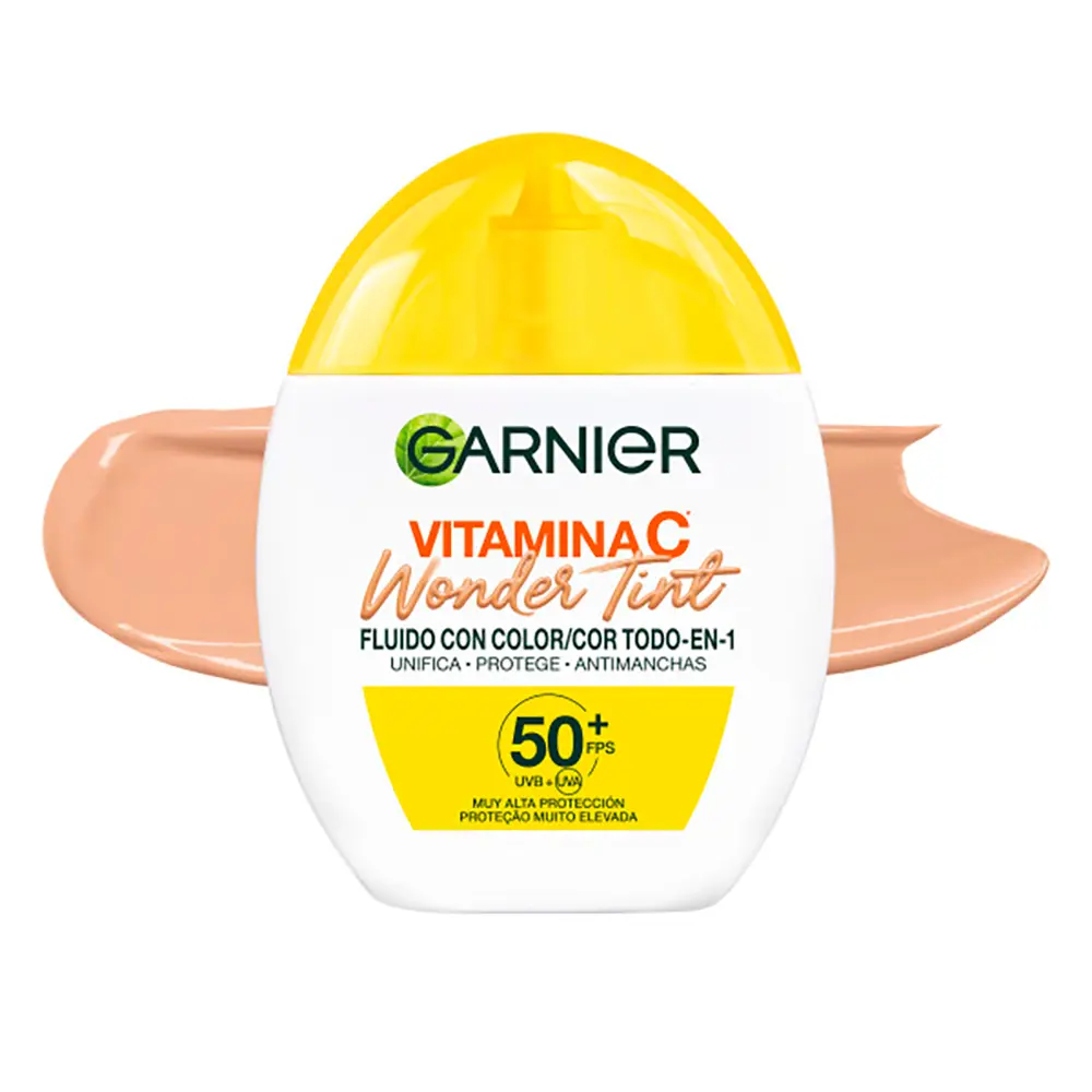 GARNIER VITAMINA C WONDER TINT fluido con color SPF50+ #medio 40 ml