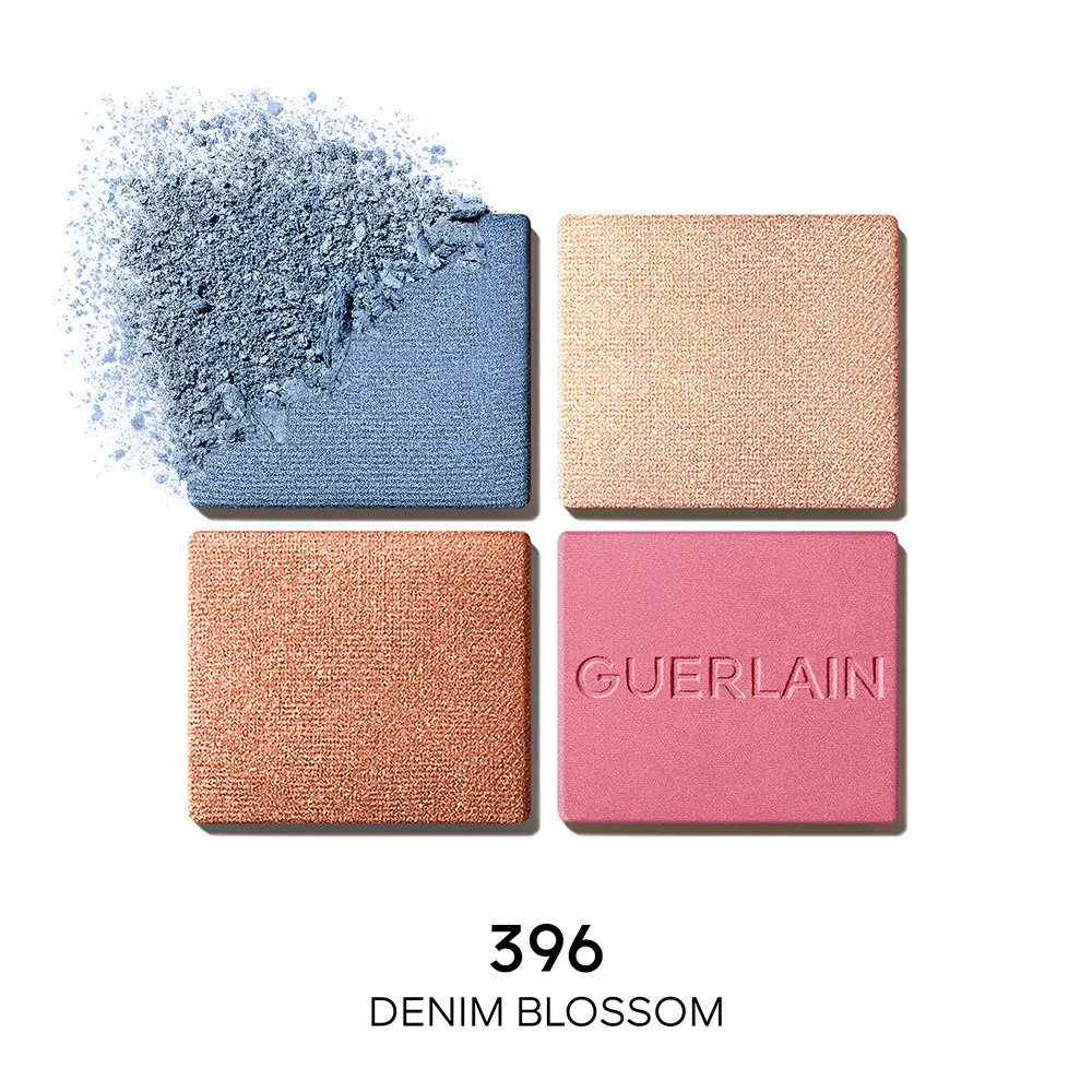 GUERLAIN OMBRES G eyeshadows in 4 shades limited edition #396-Denim Blossom 6 gr GUERLAIN OMBRES G eyeshadows in 4 shades limited edition #396-Denim Blossom 6 gr