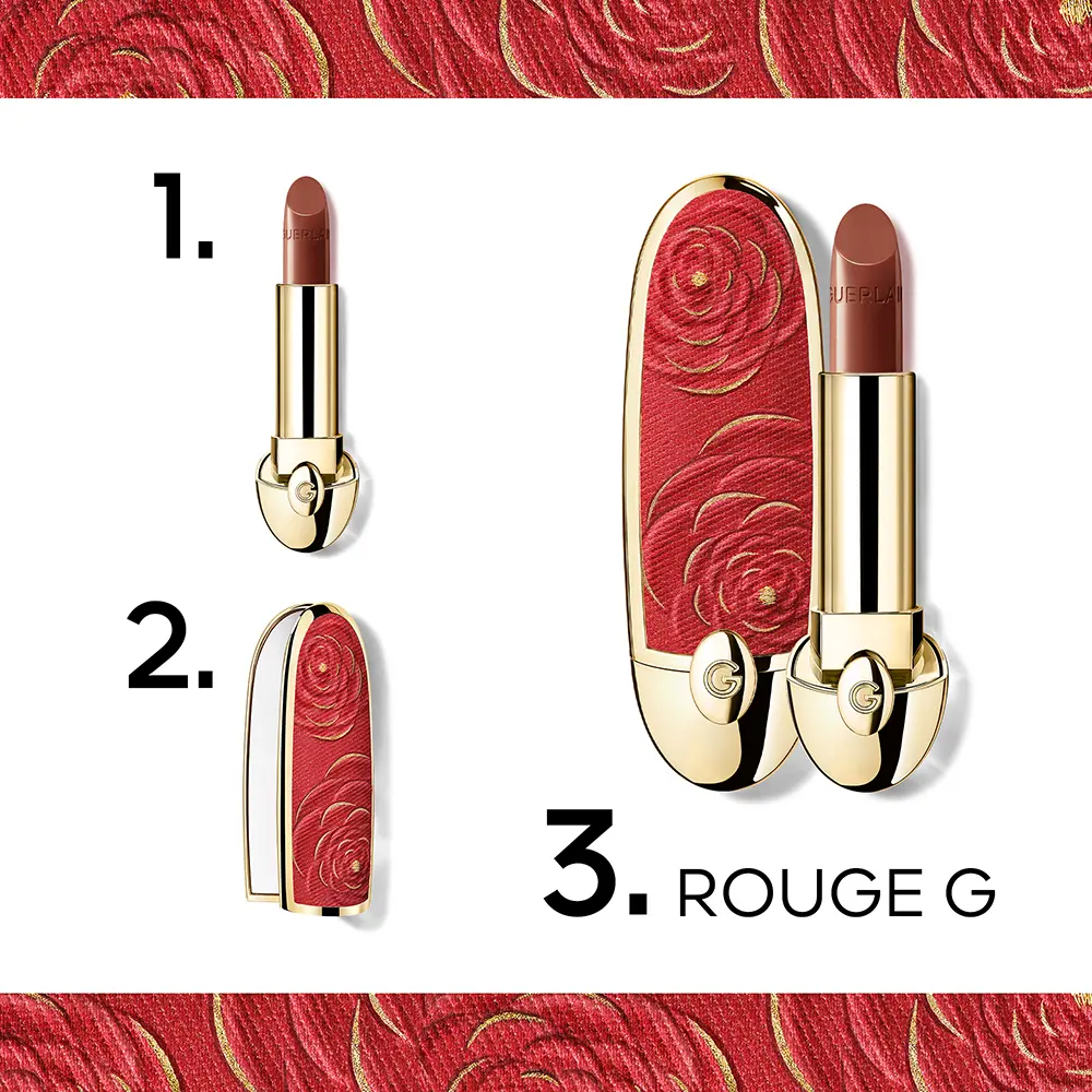 GUERLAIN ROUGE G BLOOMING DENIM limited edition case #Red Rose 1 unit GUERLAIN ROUGE G BLOOMING DENIM limited edition case #Red Rose 1 unit