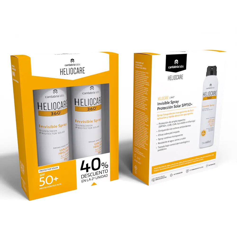 HELIOCARE HELIOCARE 360? sunscreen transparent spray SPF50+ pack 2 x 200 ml HELIOCARE HELIOCARE 360? sunscreen transparent spray SPF50+ pack 2 x 200 ml