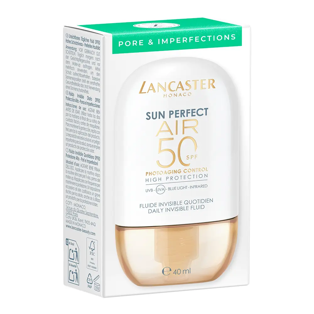 LANCASTER SUN PERFECT AIR PORES daily invisible fluid SPF50 40 ml