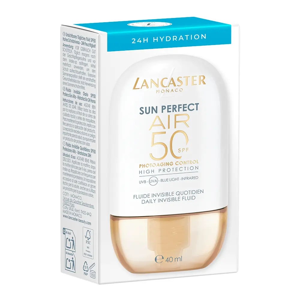 LANCASTER SUN PERFECT AIR HYDRATION daily invisible fluid SPF50 40 ml