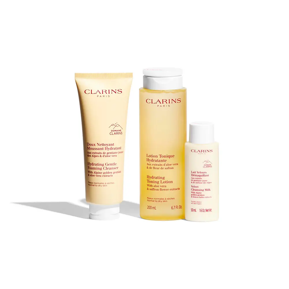 CLARINS NORMAL-DRY SKIN CLEANSING ESSENTIALS 4-PIECE SET