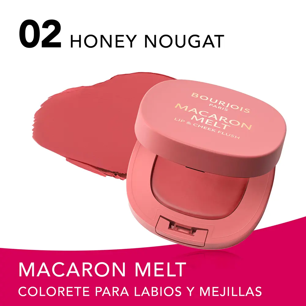 BOURJOIS MACARON MELT blush for cheeks and lips #2-Honey Nougat 8 gr