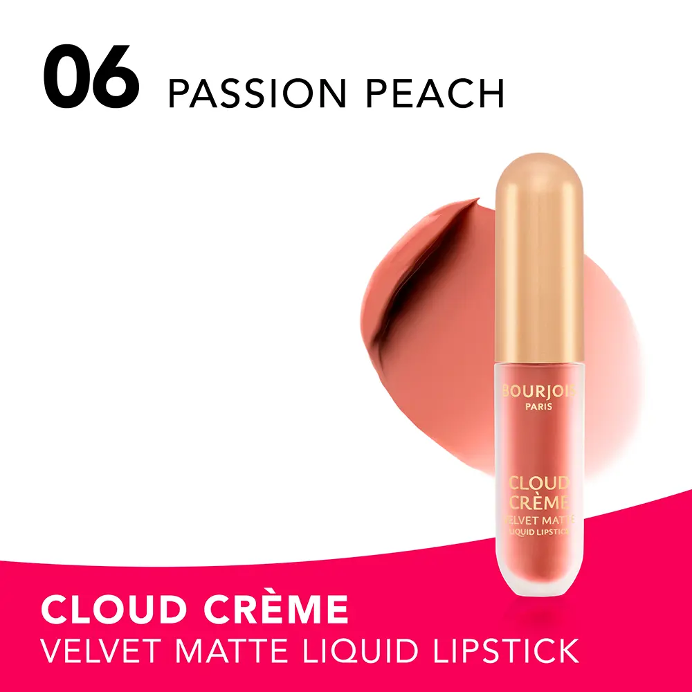 <span class="notranslate">BOURJOIS CLOUD CRÈME</span>Liquid Lipstick Velvet Matte Edition #06-Passion Peach 3 ml <span class="notranslate">BOURJOIS CLOUD CRÈME</span>Liquid Lipstick Velvet Matte Edition #06-Passion Peach 3 ml - Image 4