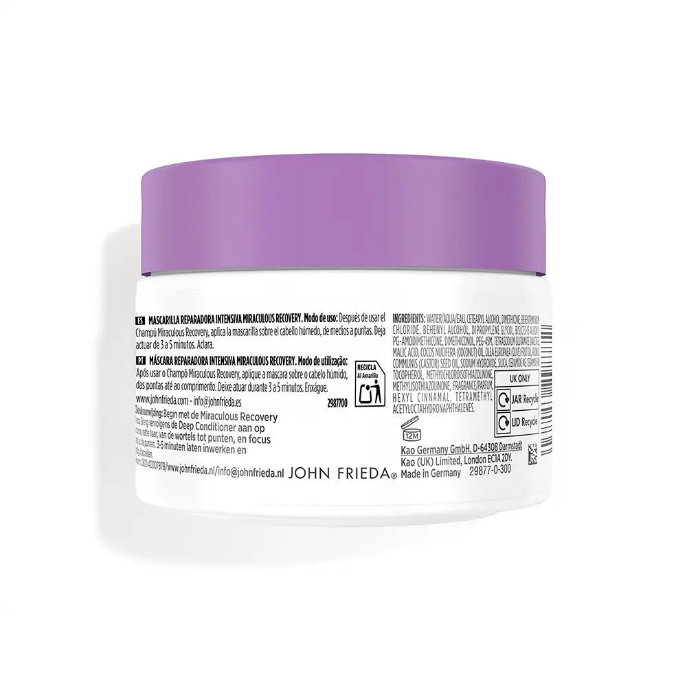 JOHN FRIEDA FRIZZ-EASE miraculous recovery intensive repair mask 250 ml JOHN FRIEDA FRIZZ-EASE miraculous recovery intensive repair mask 250 ml