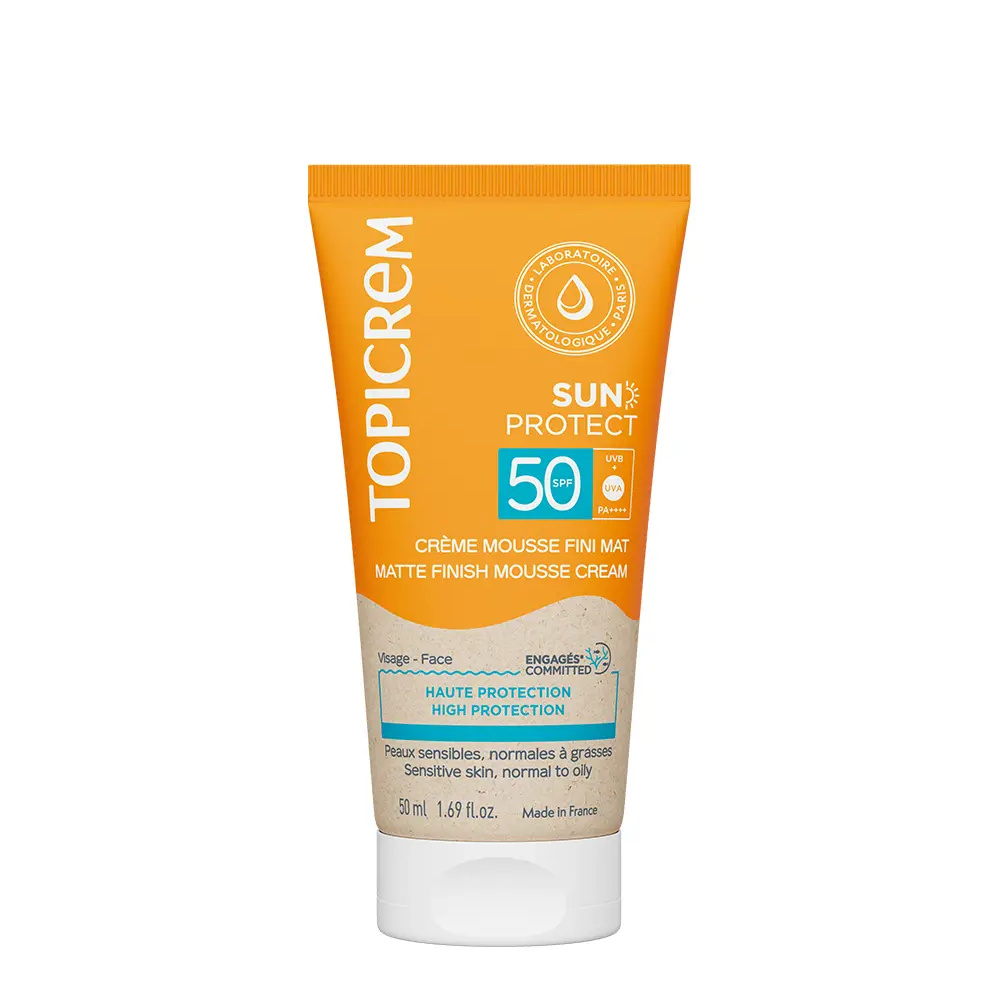 <span class="notranslate">TOPICREM SUN PROTECT</span> matte finish mousse-cream SPF50+ 50 ml <span class="notranslate">TOPICREM SUN PROTECT</span> matte finish mousse-cream SPF50+ 50 ml