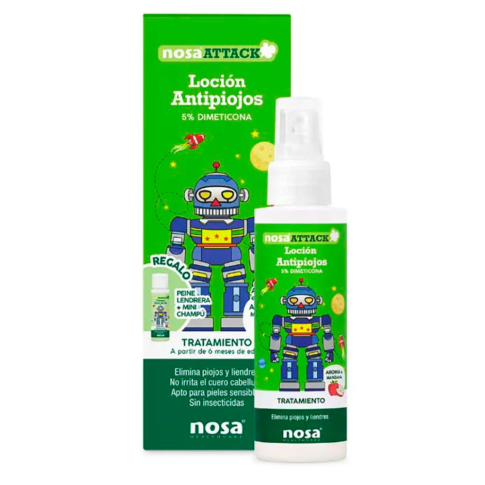 NOSA ATTACK anti-lice lotion dimethicone apple 100 ml NOSA ATTACK anti-lice lotion dimethicone apple 100 ml