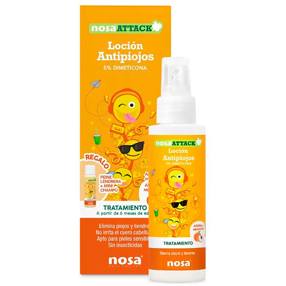 NOSA ATTACK anti-lice lotion dimethicone peach 100 ml NOSA ATTACK anti-lice lotion dimethicone peach 100 ml