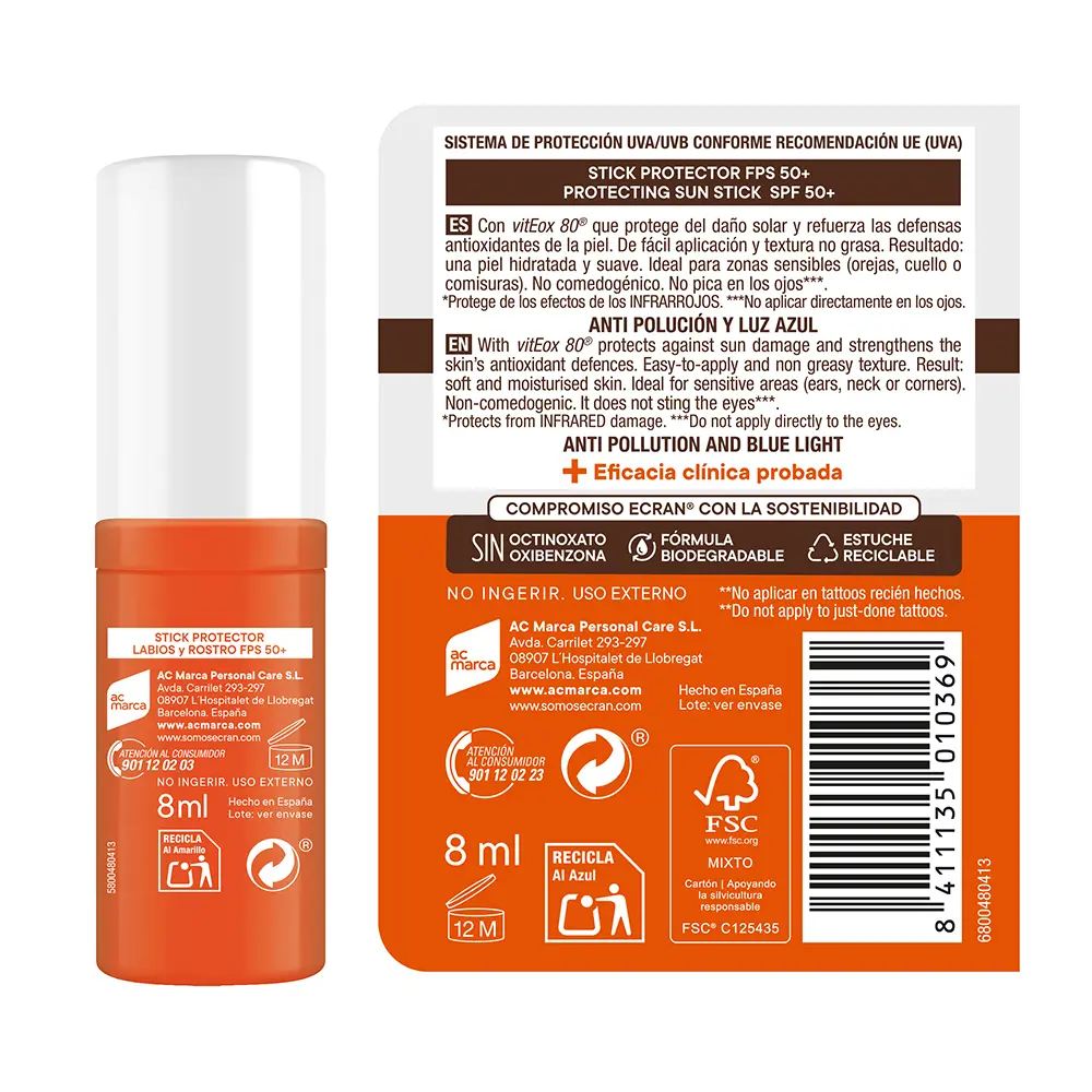 <span class="notranslate">ECRAN ECRAN SUNNIQUE</span> lips and face stick SPF50+ 8 ml <span class="notranslate">ECRAN ECRAN SUNNIQUE</span> lips and face stick SPF50+ 8 ml - Image 3