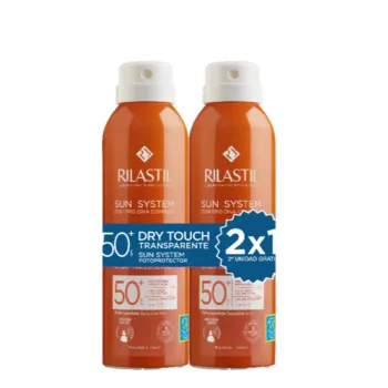 <span class="notranslate">RILASTIL SUN SYSTEM</span> SPF50+ SPRAY TRANSPARENTE DRY TOUCH PACK 2 x 200 ml