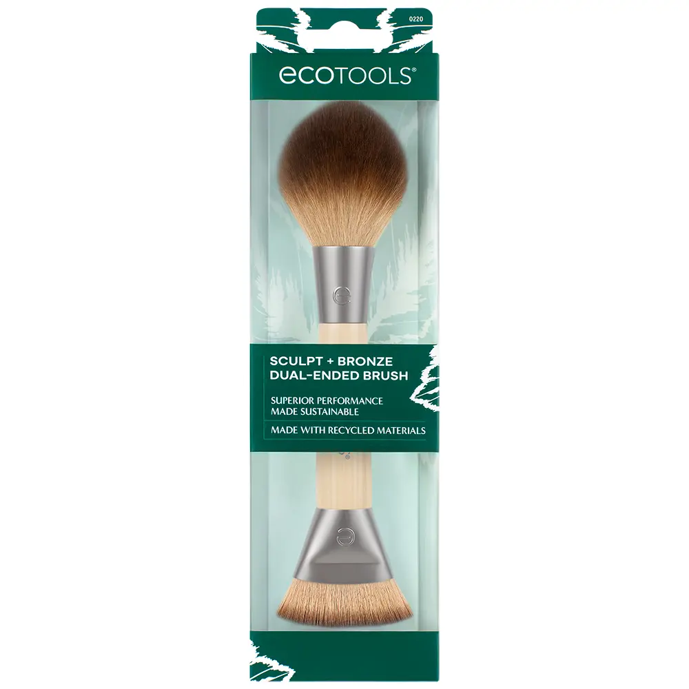 ECOTOOLS SCULPT + BRONZE Duo Brush for Contour and Bronzer 1 unit