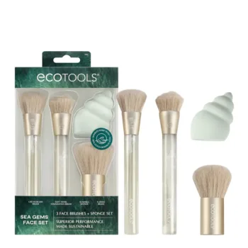 ECOTOOLS SEA GEMS MAKEUP BRUSHES + SPONGE SET (4 pcs)
