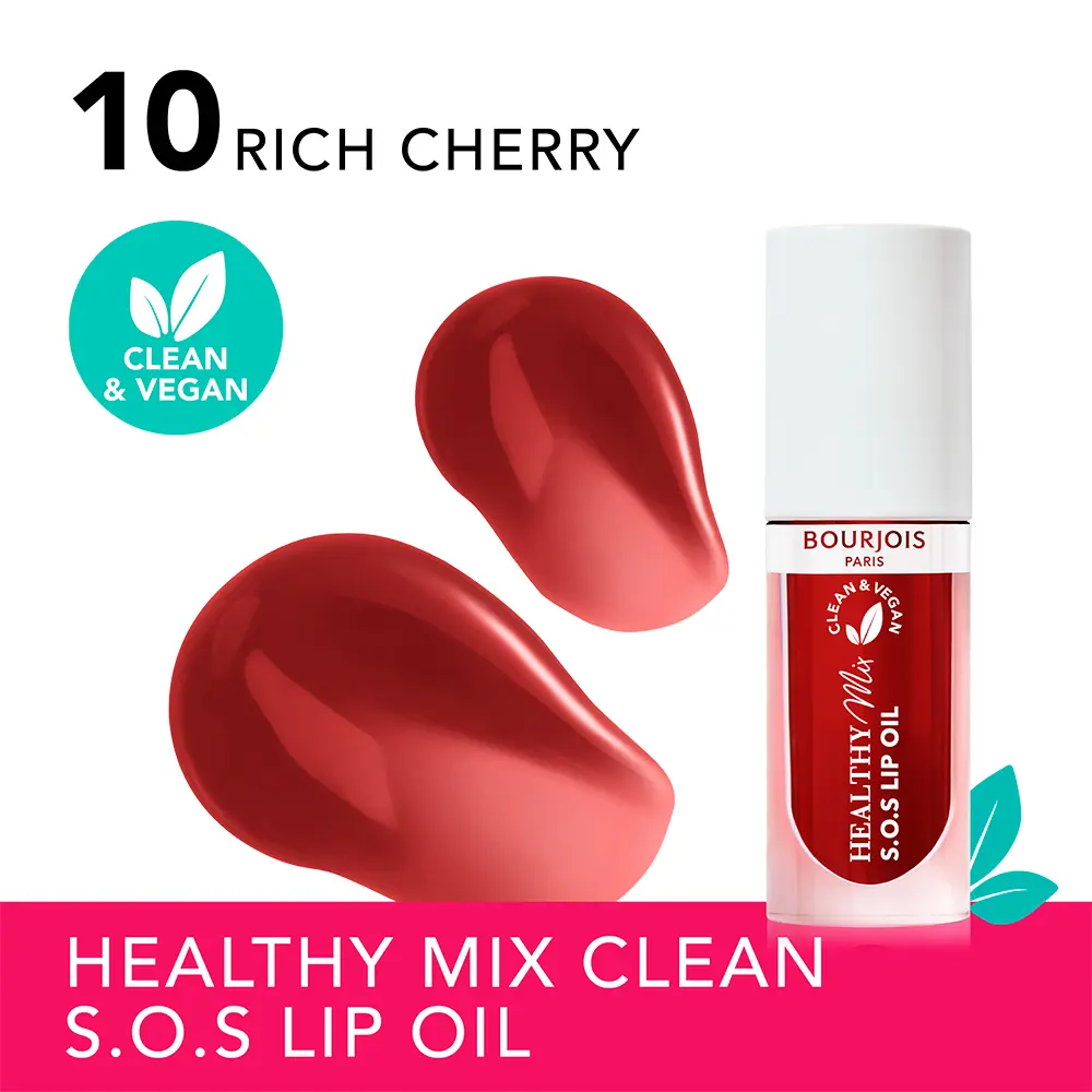 BOURJOIS HEALTHY MIX SOS lip oil #10-Rich Cherry 4.5 ml BOURJOIS HEALTHY MIX SOS lip oil #10-Rich Cherry 4.5 ml - Image 4