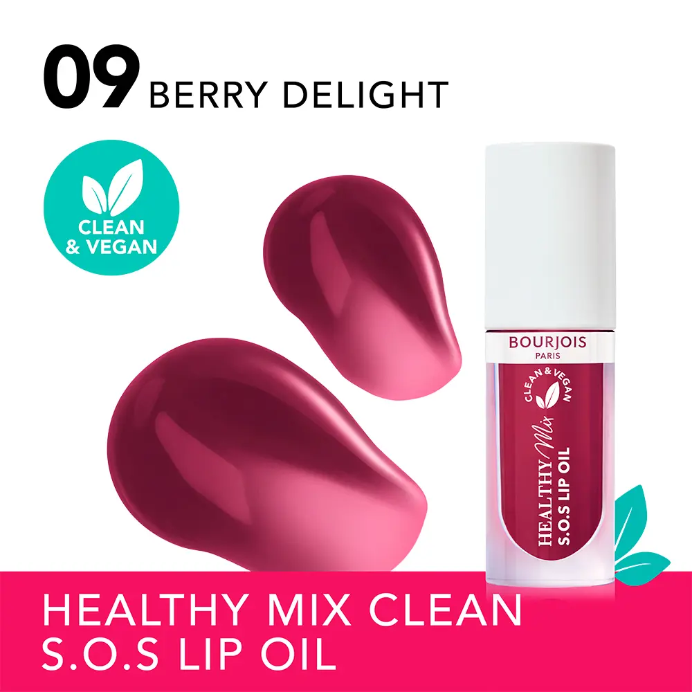 BOURJOIS HEALTHY MIX SOS lip oil #09-Berry Delight 4.5 ml BOURJOIS HEALTHY MIX SOS lip oil #09-Berry Delight 4.5 ml - Image 4