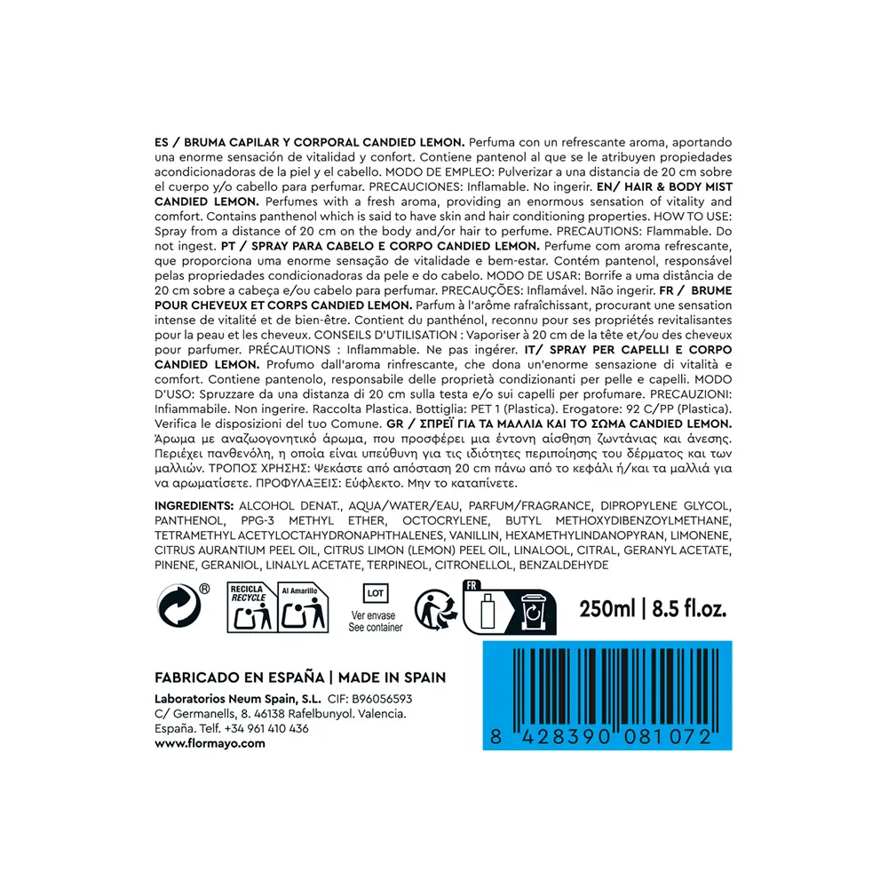 <span class="notranslate">FLOR DE MAYO CANDIED LEMON</span> HAIR & BODY MIST 250 ml