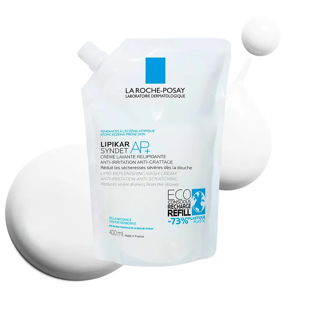 LA ROCHE POSAY LIPIKAR SYNDET AP+ Relipidizing and Anti-Irritation Shower Cream for Atopic Skin, 400ml Refill LA ROCHE POSAY LIPIKAR SYNDET AP+ Relipidizing and Anti-Irritation Shower Cream for Atopic Skin, 400ml Refill