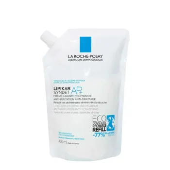 LA ROCHE POSAY LIPIKAR SYNDET AP+ Relipidizing and Anti-Irritation Shower Cream for Atopic Skin, 400ml Refill LA ROCHE POSAY LIPIKAR SYNDET AP+ Relipidizing and Anti-Irritation Shower Cream for Atopic Skin, 400ml Refill