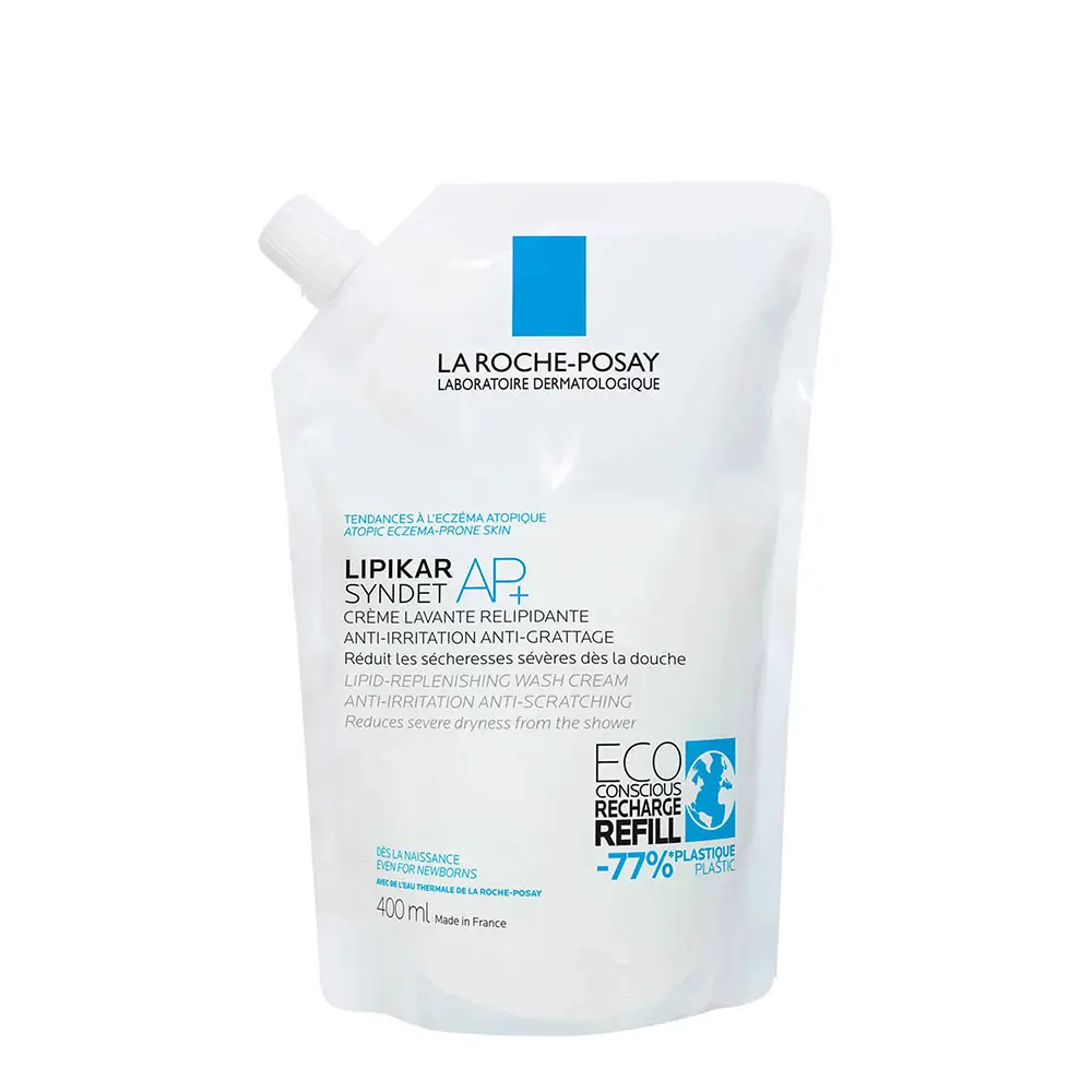 LA ROCHE POSAY LIPIKAR SYNDET AP+ Relipidizing and Anti-Irritation Shower Cream for Atopic Skin, 400ml Refill LA ROCHE POSAY LIPIKAR SYNDET AP+ Relipidizing and Anti-Irritation Shower Cream for Atopic Skin, 400ml Refill