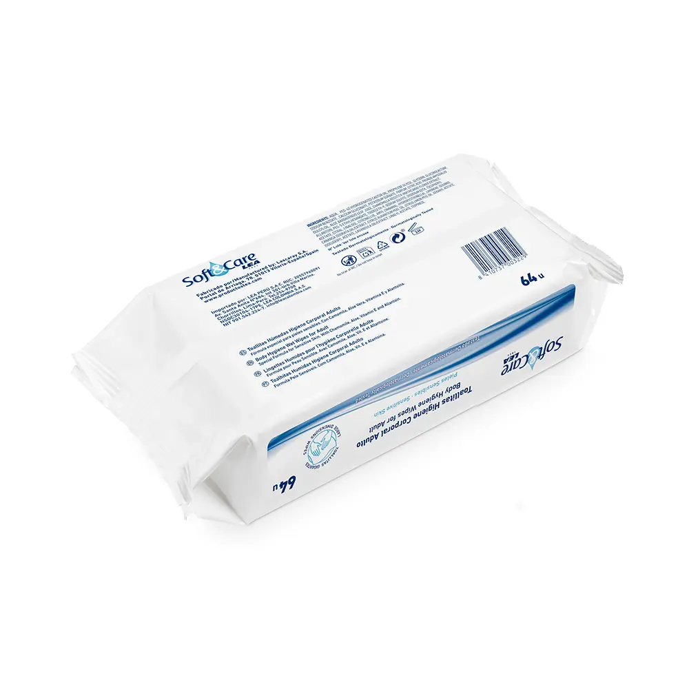 LEA SOFT & CARE adult body hygiene wipes 64 units