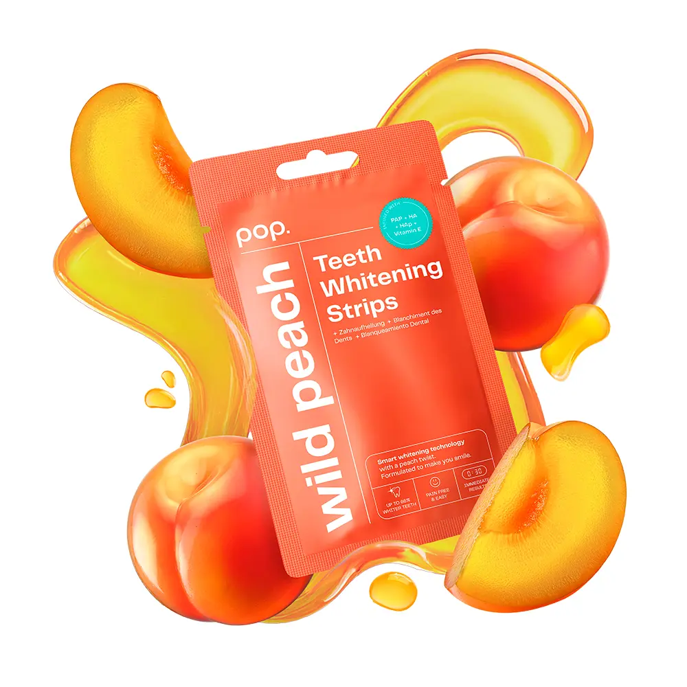 POP. POP. Peach Flavored Whitening Strips 7 Units