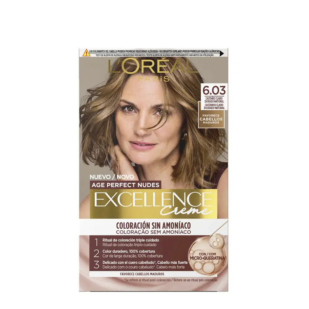 <span class="notranslate">L'OREAL PARIS EXCELLENCE CREME</span> ammonia-free hair color with micro-keratin #6.03-Light Brown 1 unit <span class="notranslate">L'OREAL PARIS EXCELLENCE CREME</span> ammonia-free hair color with micro-keratin #6.03-Light Brown 1 unit