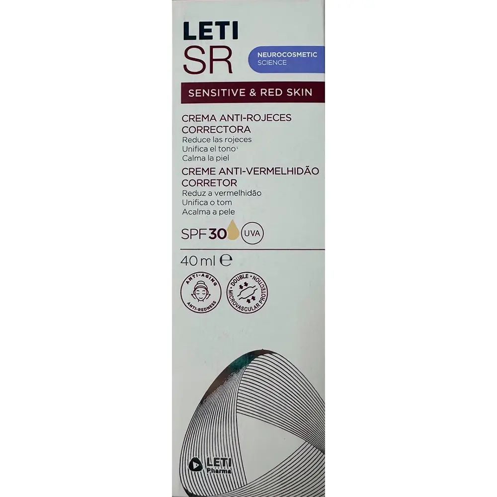 LETI PHARMA LETISR SENSITIVE & RED SKIN corrective anti-redness cream SPF30 40 ml