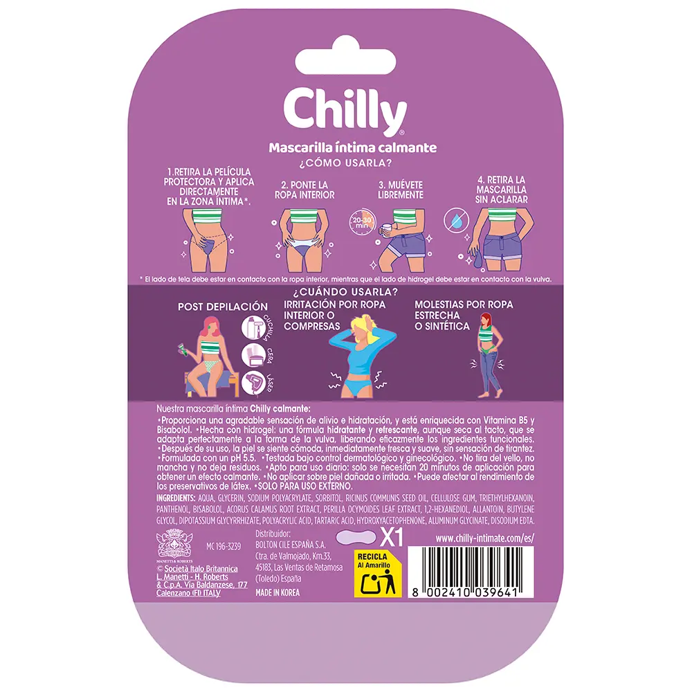 CHILLY Soothing intimate mask 1 unit